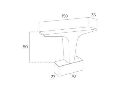 Walnut console with stainless steel base - TINNA