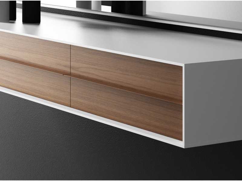 Console design laquée avec tiroirs en noyer - TANDEM