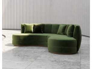 Sofá de diseño y líneas curvas con base en madera maciza - MOONLIGHT 2