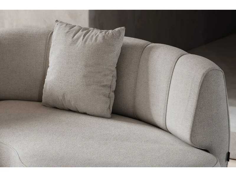 Sofá de diseño y líneas curvas con base en madera maciza - MOONLIGHT