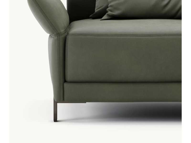 Sofá de diseño con patas en acero inoxidable - UGO