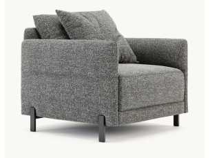 Sillón de diseño con patas en acero inoxidable - UGO