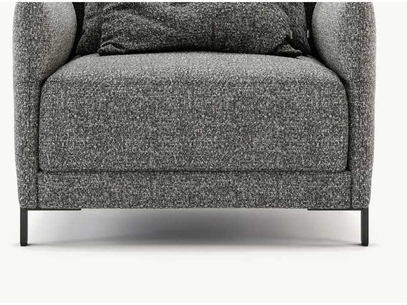 Designer armchair with stainless steel legs - UGO