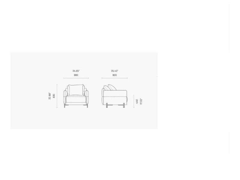 Fauteuil design avec pieds en acier inoxydable - UGO