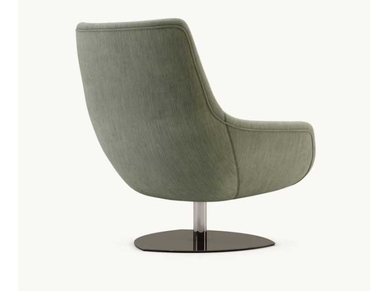 Sillón giratorio con base en acero inoxidable - GINEVRA