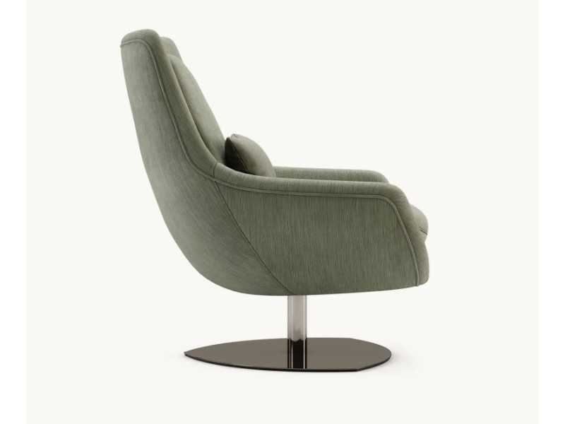 Fauteuil relax pivotant avec piètement en acier inoxydable - GINEVRA