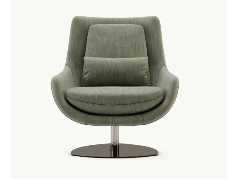 Fauteuil relax pivotant avec piètement en acier inoxydable - GINEVRA