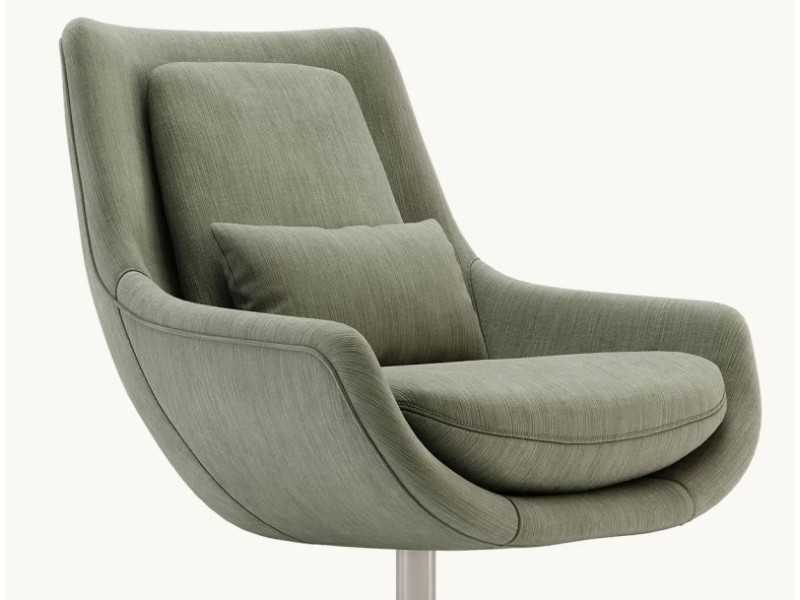 Fauteuil relax pivotant avec piètement en acier inoxydable - GINEVRA