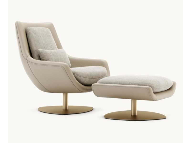 Fauteuil relax pivotant avec piètement en acier inoxydable - GINEVRA