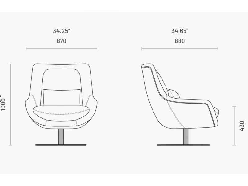 Fauteuil relax pivotant avec piètement en acier inoxydable - GINEVRA