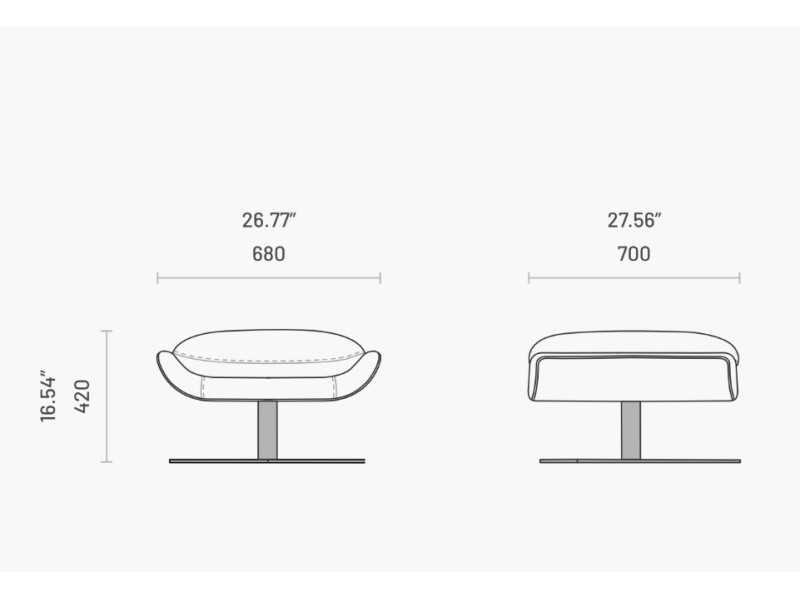 Sillón giratorio con base en acero inoxidable - GINEVRA