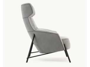 Designer armchair with stainless steel structure - ENNIO 2