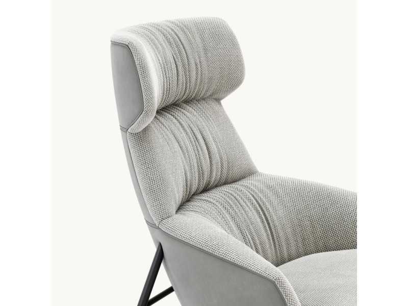 Sillón de diseño con estructura en acero inoxidable - ENNIO