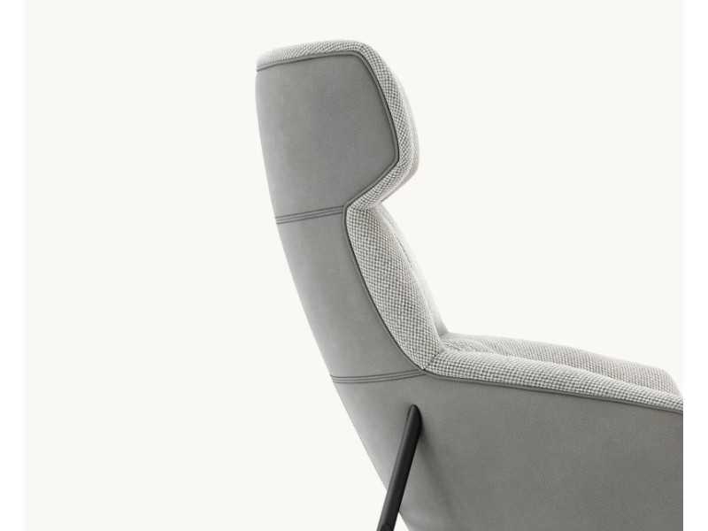 Sillón de diseño con estructura en acero inoxidable - ENNIO