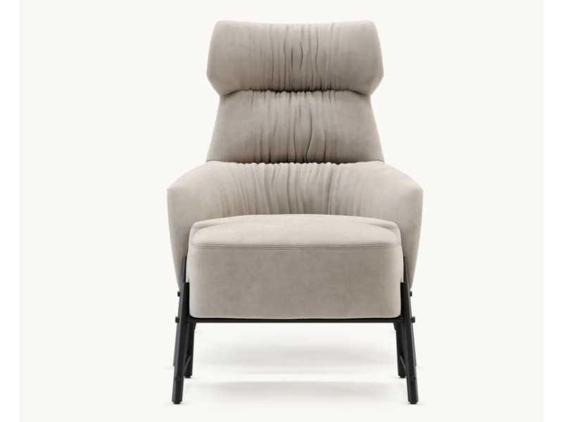 Designer armchair with stainless steel structure - ENNIO