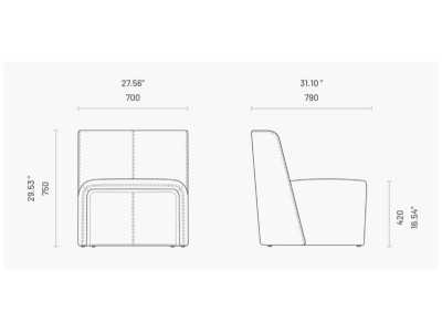 Minimalist design armchair - MASSIMO