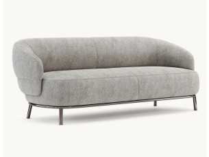 Sofa with rounded lines with stainless steel structure - FIONN