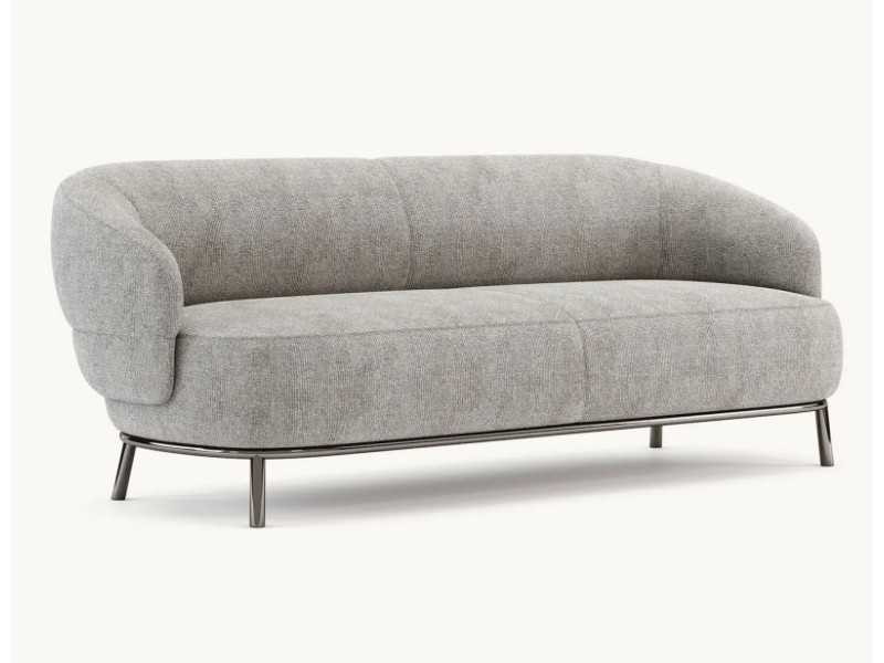 Sofa with rounded lines with stainless steel structure - FIONN