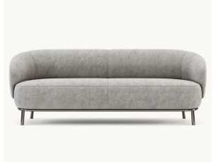 Sofa with rounded lines with stainless steel structure - FIONN 2