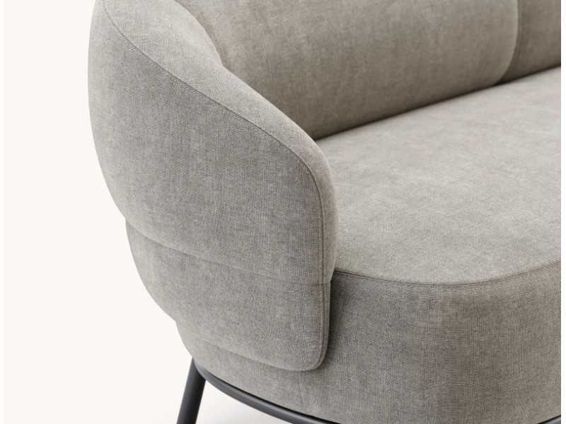 Sofa with rounded lines with stainless steel structure - FIONN