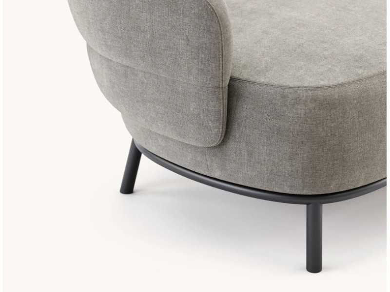 Sofa with rounded lines with stainless steel structure - FIONN
