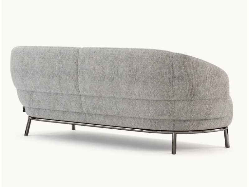 Sofa with rounded lines with stainless steel structure - FIONN