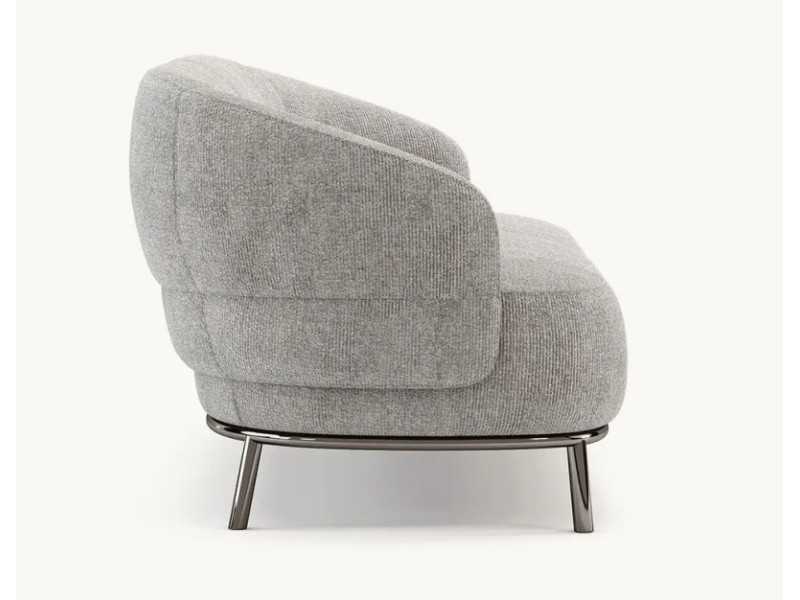 Sofa with rounded lines with stainless steel structure - FIONN