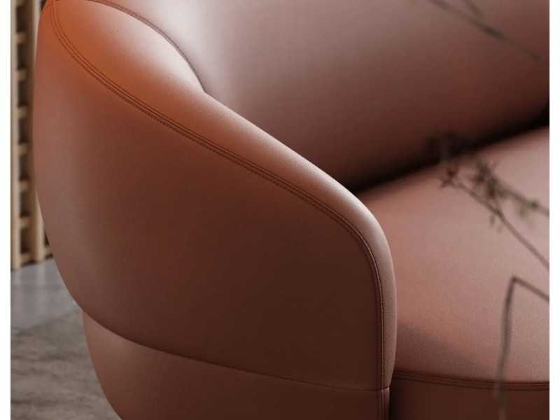 Sofa with rounded lines with stainless steel structure - FIONN