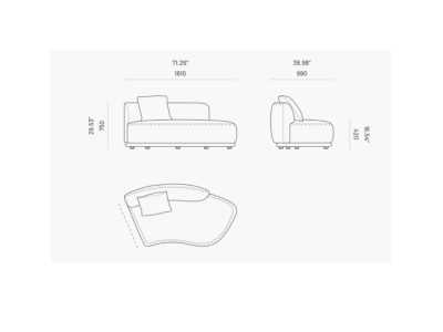Canapé modulable design et lignes courbes - DOMENICA