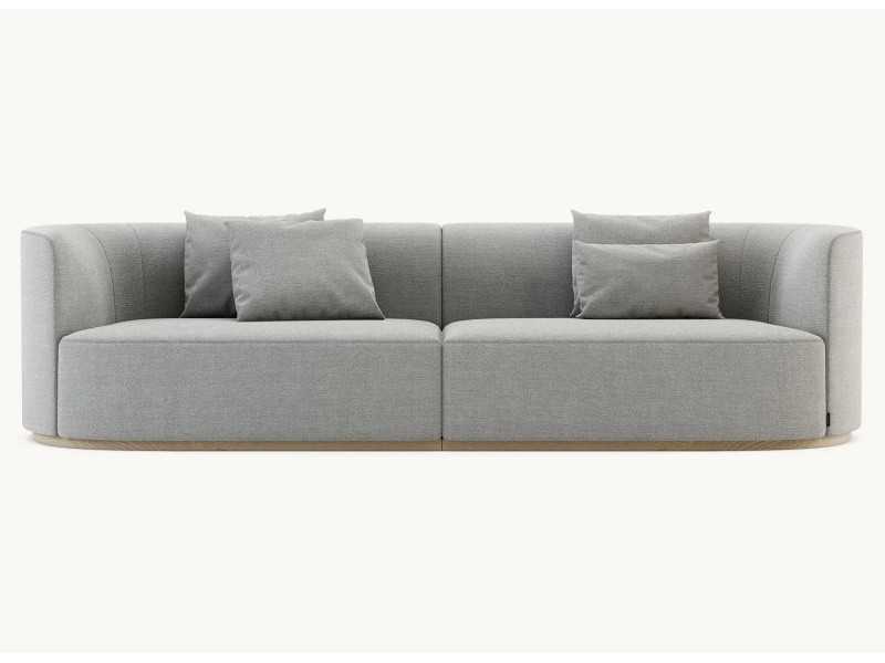 Designer sofa with wooden base - MAURA