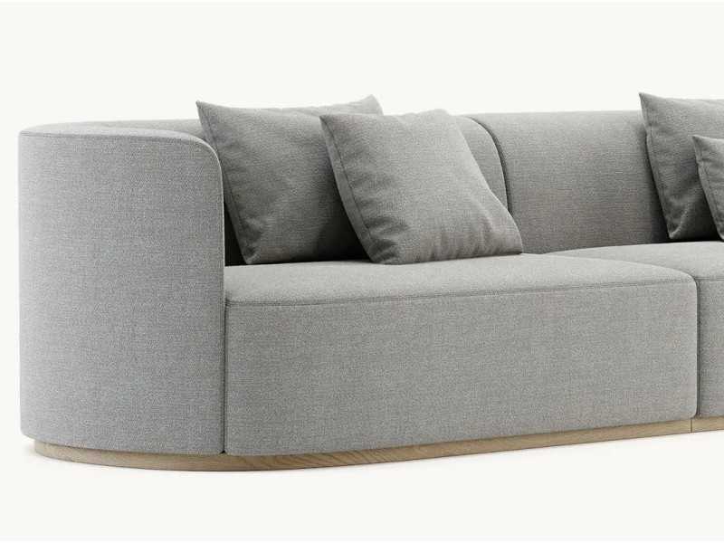 Sofá de diseño con base en madera - MAURA