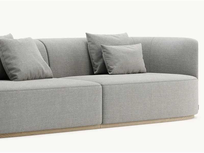 Designer sofa with wooden base - MAURA