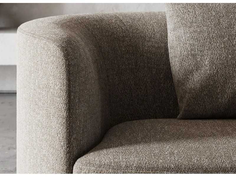 Designer sofa with chaise longue and wooden base - MAURA