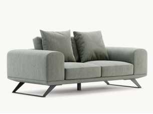 Canapé design moderne avec piètement en acier inoxydable laqué - SEVERINA