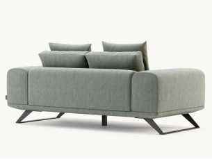 Modern design sofa with lacquered stainless steel base - SEVERINA 2