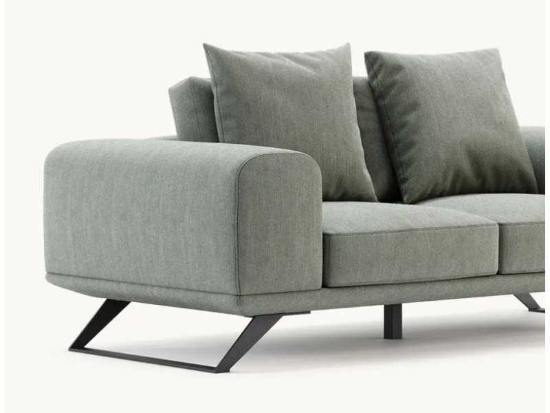 Canapé design moderne avec piètement en acier inoxydable laqué - SEVERINA