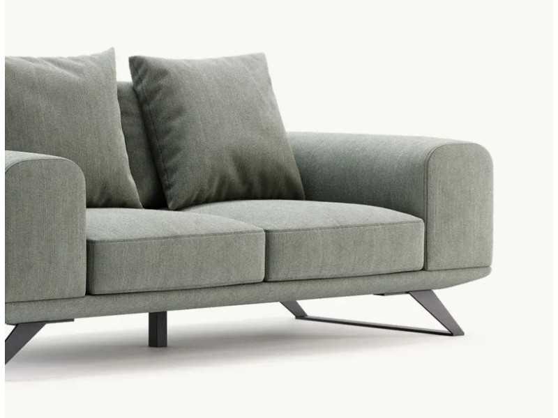 Canapé design moderne avec piètement en acier inoxydable laqué - SEVERINA