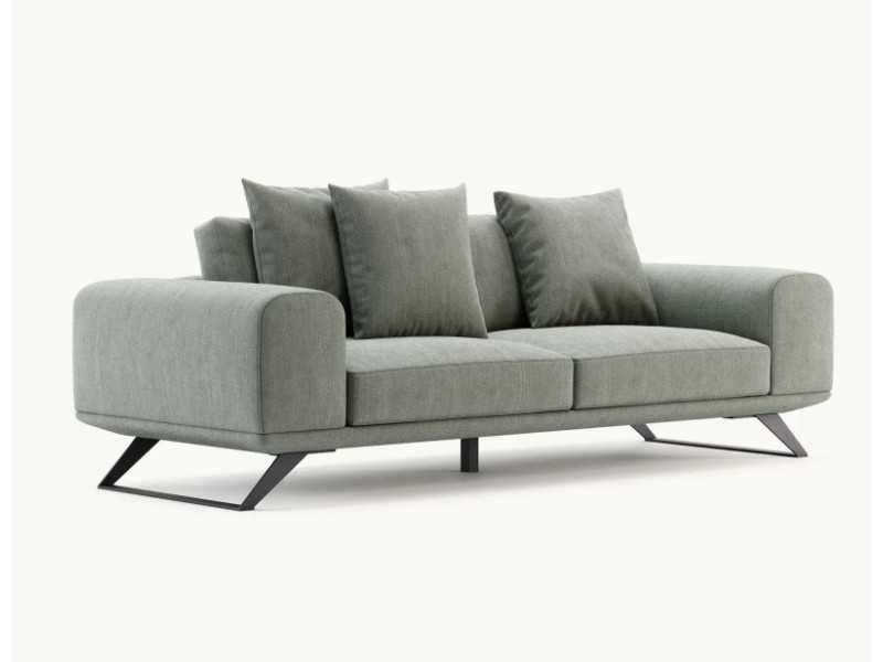 Canapé design moderne avec piètement en acier inoxydable laqué - SEVERINA