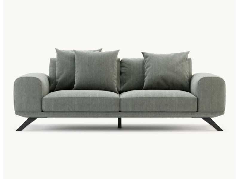 Canapé design moderne avec piètement en acier inoxydable laqué - SEVERINA