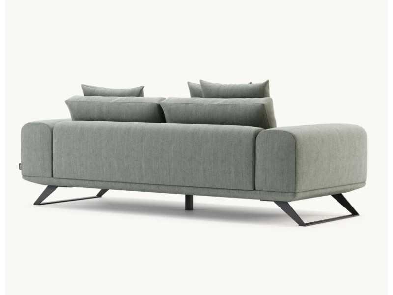 Sofá de diseño moderno con base en acero inoxidable lacado - SEVERINA