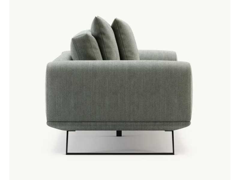 Modern design sofa with lacquered stainless steel base - SEVERINA