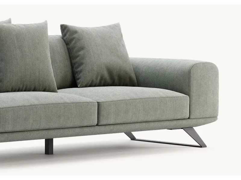 Sofá de diseño moderno con base en acero inoxidable lacado - SEVERINA