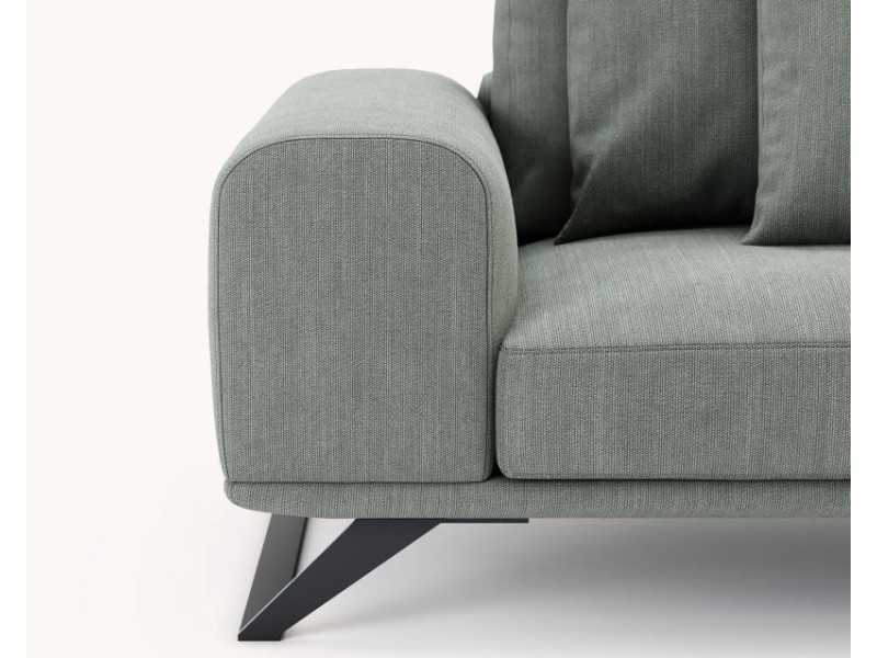 Modern design sofa with lacquered stainless steel base - SEVERINA