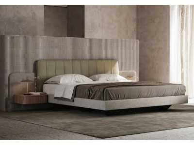 Cama completa tapizada con 2 mesitas - OTTAVIA