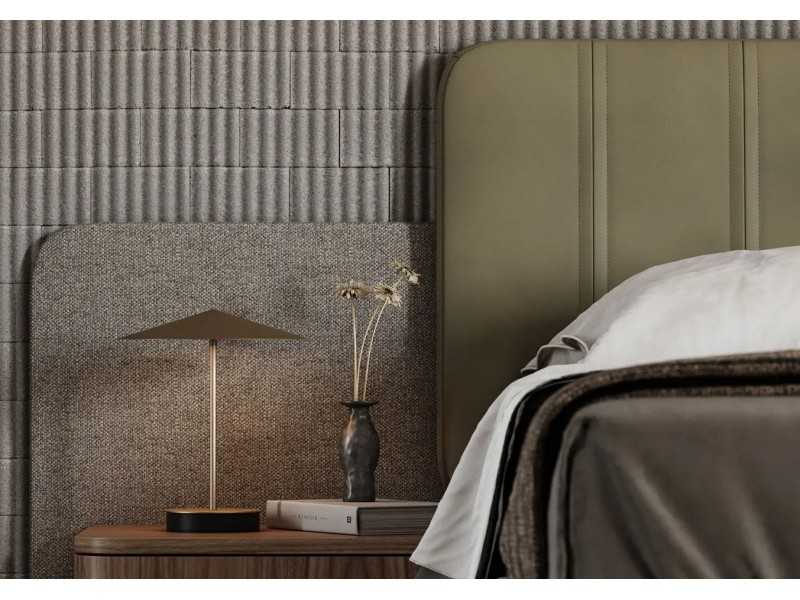 Complete upholstered bed with two bedside tables - OTTAVIA
