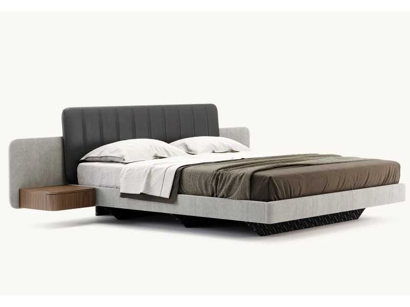Complete upholstered bed with two bedside tables - OTTAVIA