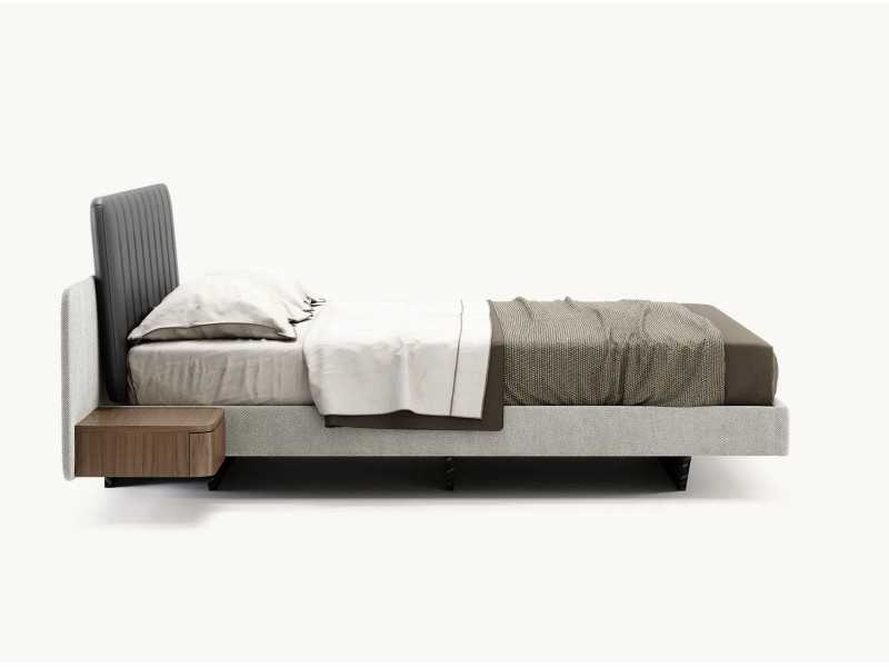 Complete upholstered bed with two bedside tables - OTTAVIA