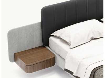 Cama completa tapizada con 2 mesitas - OTTAVIA