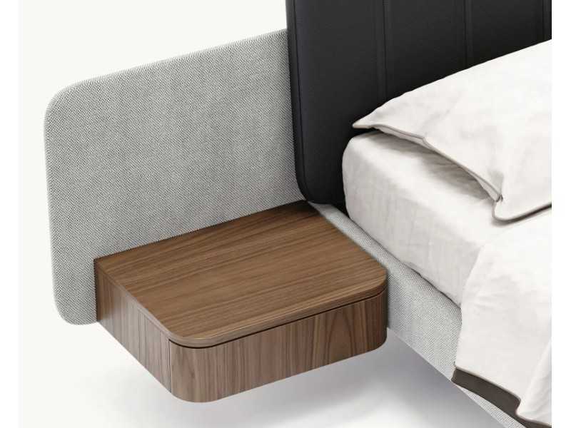 Complete upholstered bed with two bedside tables - OTTAVIA