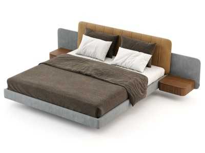 Cama completa tapizada con 2 mesitas - OTTAVIA